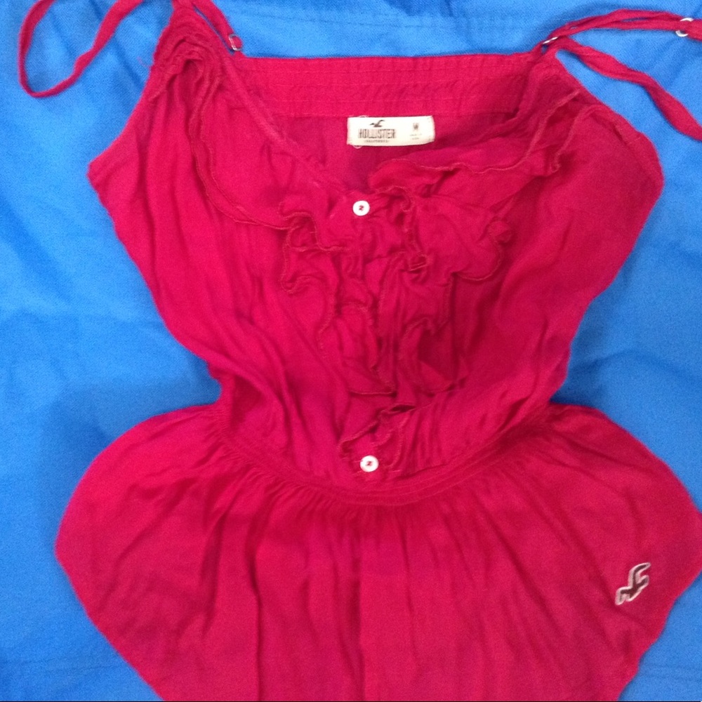 Hollister Fuchsia Pink Ruffled Tank Top